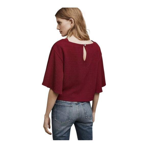 Anthropologie Eri + Ali Viv Cropped Flutter Batwing Top - Picture 2 of 6